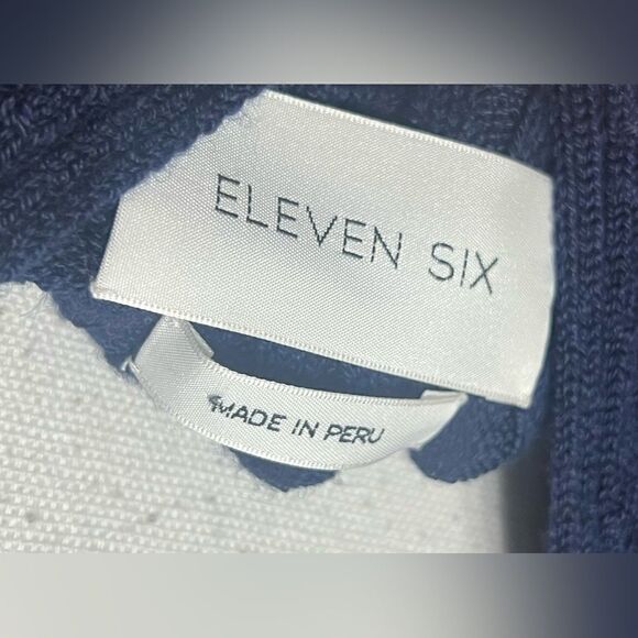 ELEVEN SIX Mae ribbed baby alpaca Sweater Tank in navy blue Size small - Picture 4 of 5